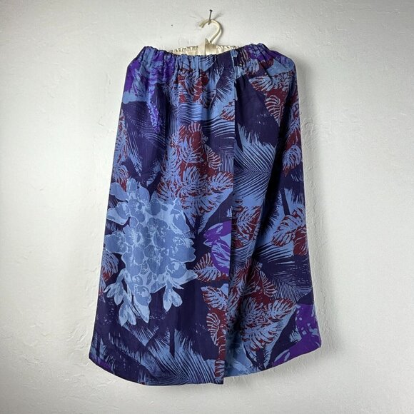 Vintage Vogue Alley Button Down Top Skirt Set Size 4 Purple Pure Silk Printed - Picture 8 of 13